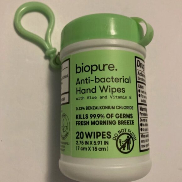 3 Biopure Antibacterial Travel Size Hand Wipes Keychain(Honey W,M Breeze,Jasmine - Picture 3 of 7